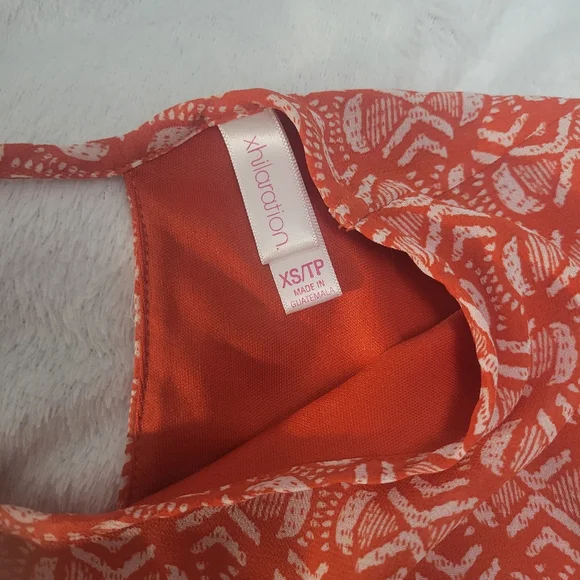 5/$20**Xhilartion Size XS Orange And White Mini Dress - Picture 3 of 5